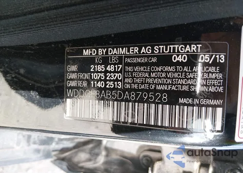 2013 Mercedes-Benz C 300 Sport 4Matic из США, поврежденный, VIN WDDGF8AB5DA879528